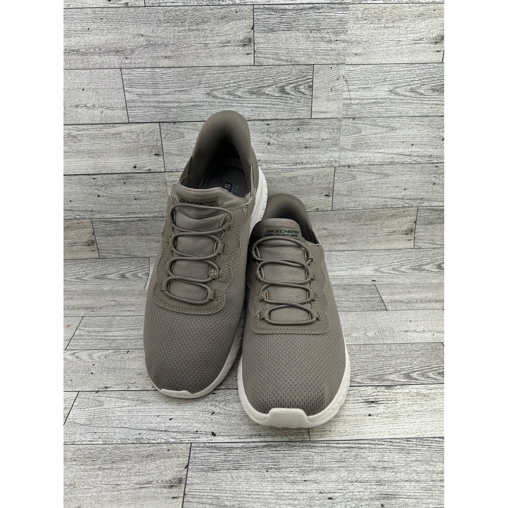 Skechers Bobs Sport Squad Chaos Slip-ins Taupe Mesh Sneakers 117500 Women Sz 8